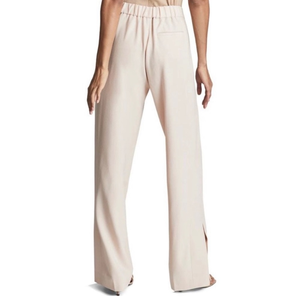 REISS Tia Wool Blend Wide Leg Split Hem Light Pink Trousers Womens Size 8 - Picture 2 of 6
